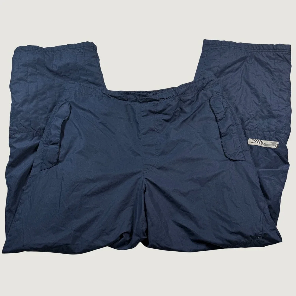 Y2K Nike Vintage Navy Blue Windbreaker Track Pants Mens XXL Baggy Lined Swish